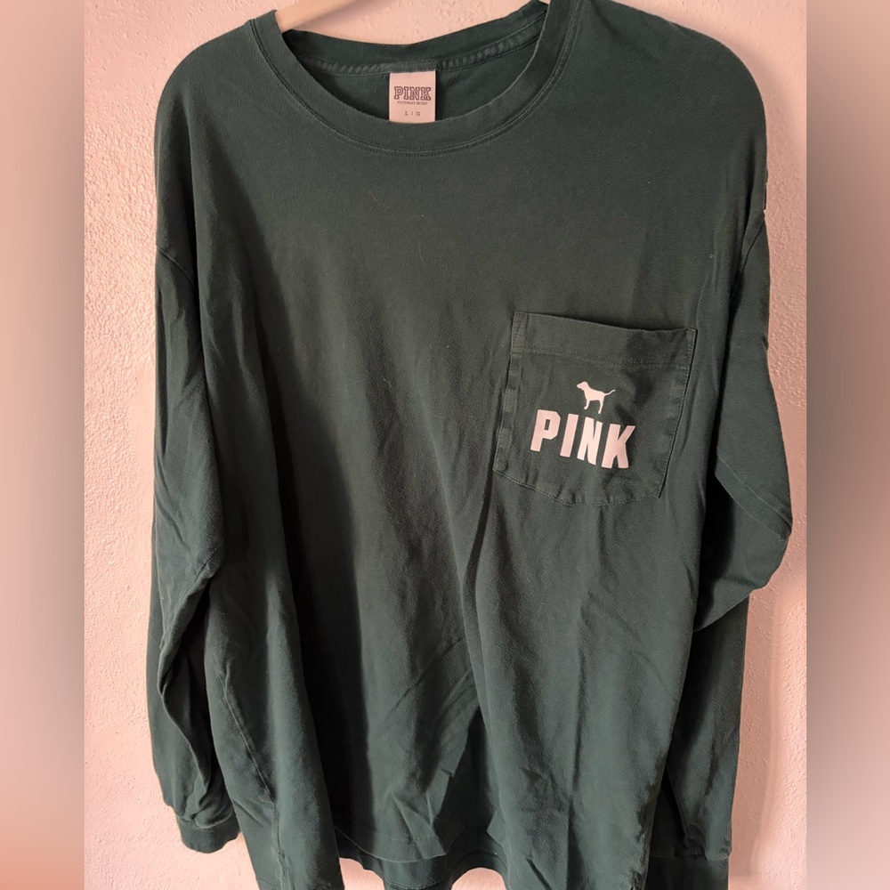 Green PINK Long Sleeve Shirt